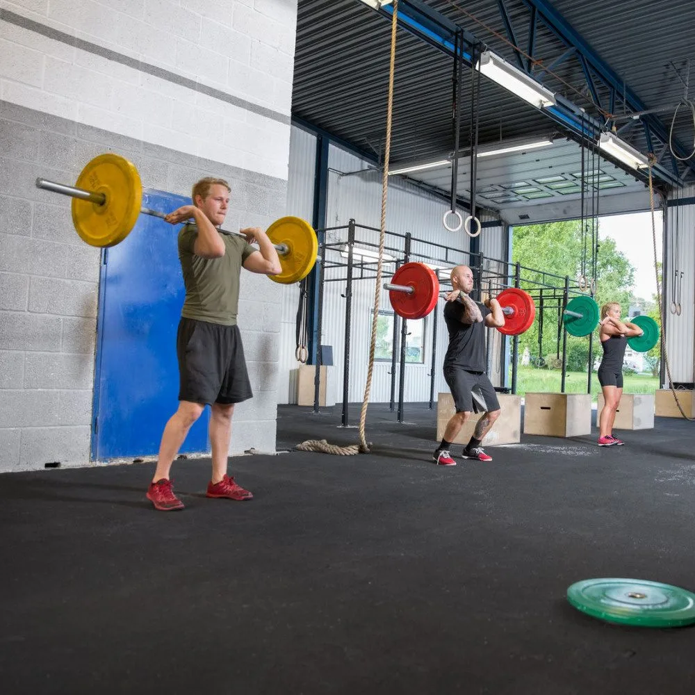 GYMGUARD 100cm Gym Floor Tiles Solid Rubber Black | Duramat UK