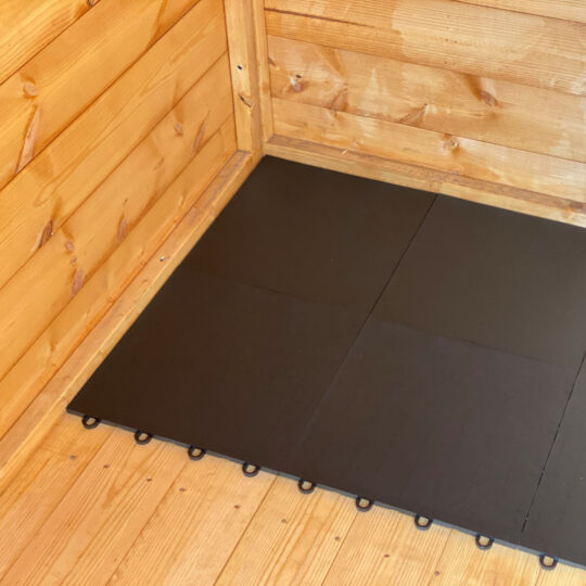 BaseLock Plastic Floor Tiles 30cm Black Matt | Duramat UK