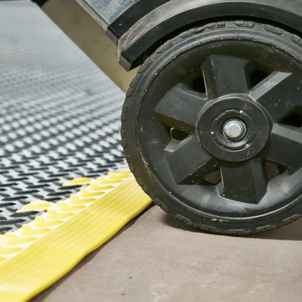 Black Checker PVC Garage Floor Tiles 50cm (60 Pack / 5m x 3m) + 6 FREE Ramps - Image 2