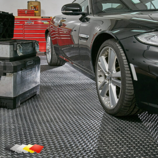 Checker Plate 50cm PVC Garage Floor Tiles | Duramat UK