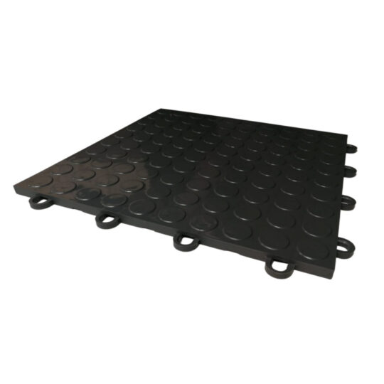 CoinLock Plastic Floor Tiles 30cm (Black) | Duramat UK