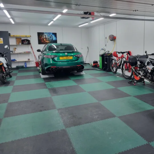 DuraTile™ PVC Garage Floor Tiles 50cm Racing Green | Duramat UK