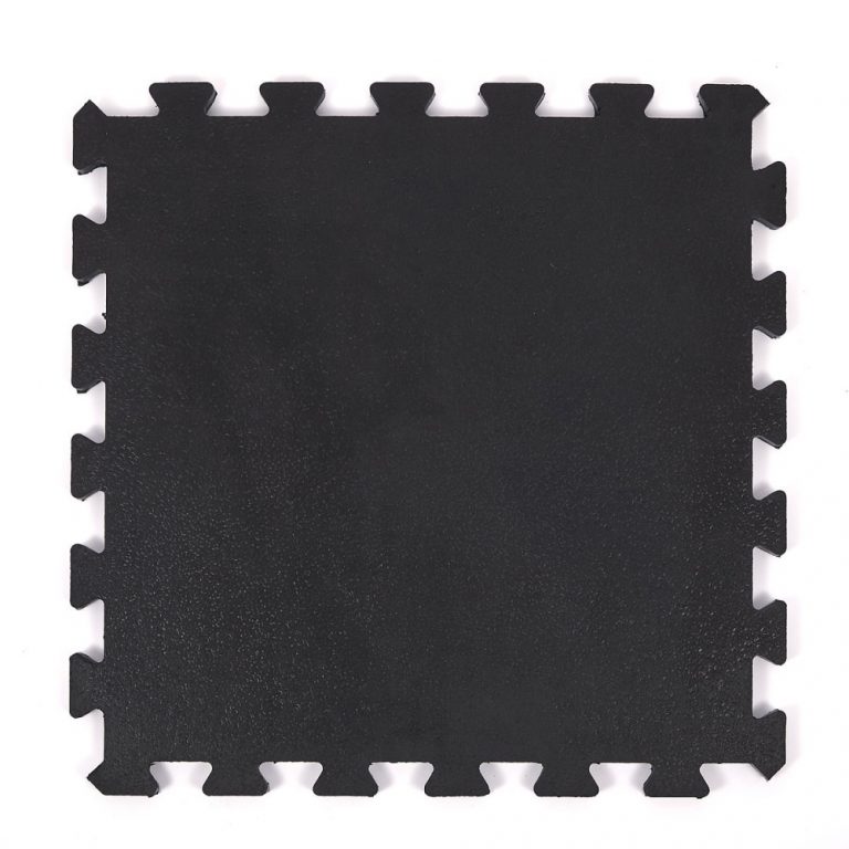 GymGuard Solid Rubber Interlocking Gym Floor Mats (Black) Duramat UK