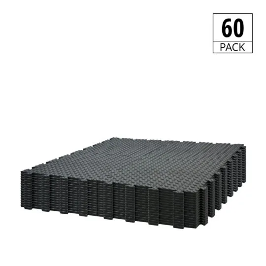 60 pack black checkerboard garage flooring