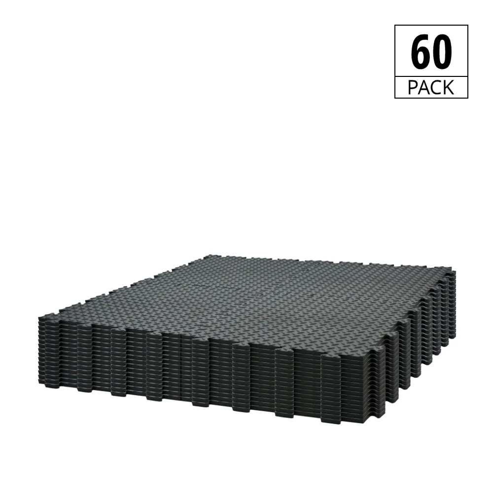 60 pack black checkerboard garage flooring