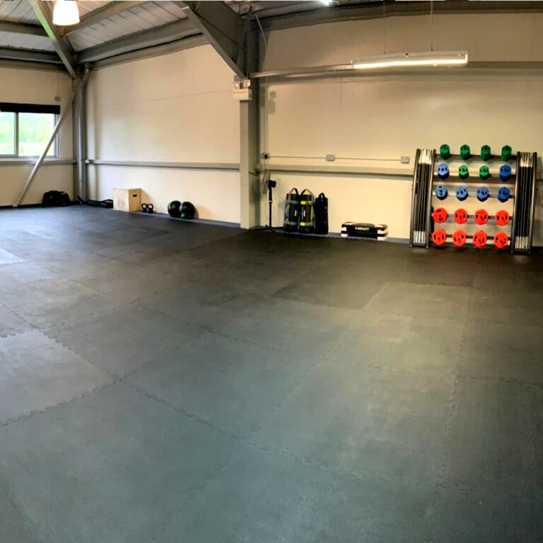 GymGuard Solid Rubber Interlocking Gym Floor Mats (Black) Duramat UK