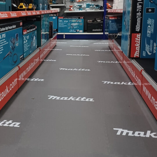 Logo Printed Makita PVC Floor Tiles | Duramat UK